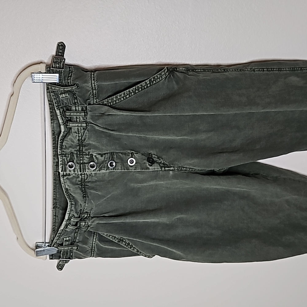 FREE PEOPLE Compass Star Cotton Green Trousers Size 12 - Picture 4 of 13